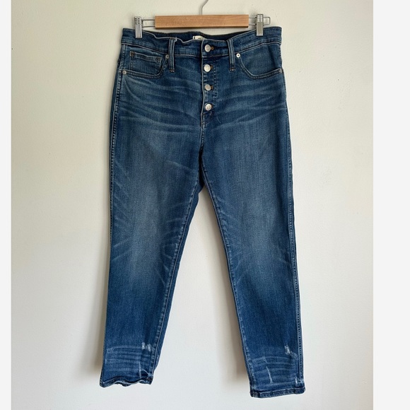 Madewell • Slim Straight Jeans: Distressed Button-Front Edition - Picture 1 of 10